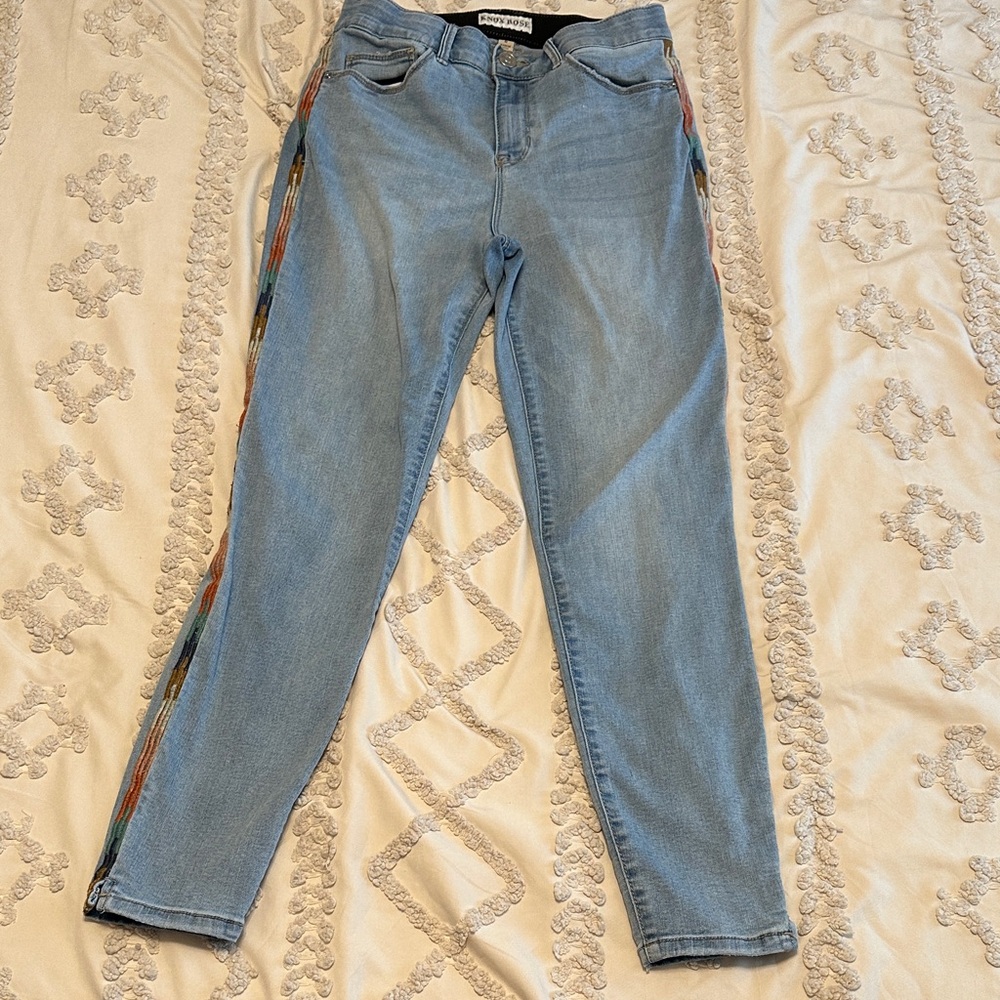 Knox Rose Blue Skinny Jeans with Modern Fading